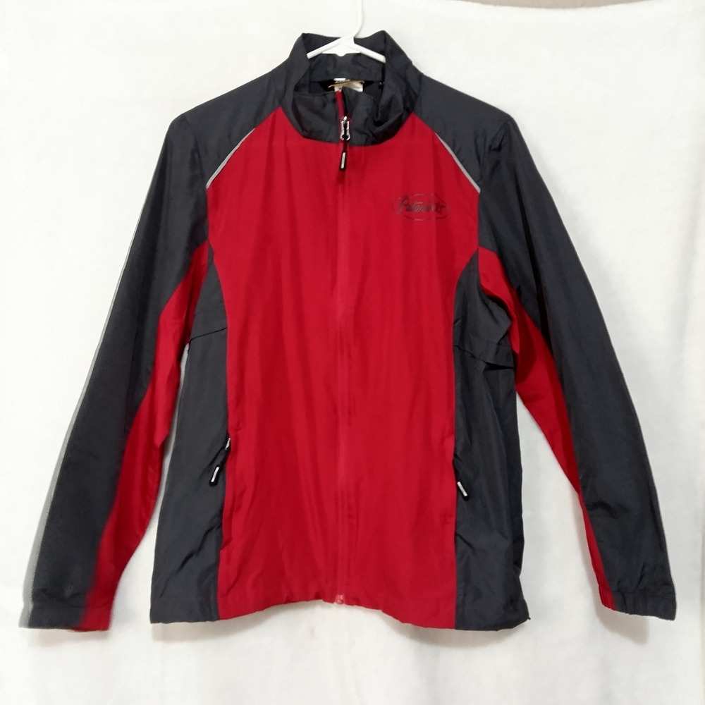 Core 365 Peterbilt Womens Red Grey Full Zip Windbreaker Jacket Size Medium